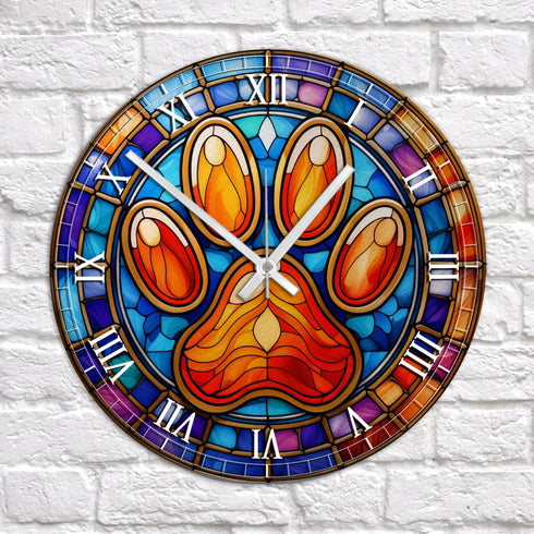 A Paw Print Suncatcher Effect Clock